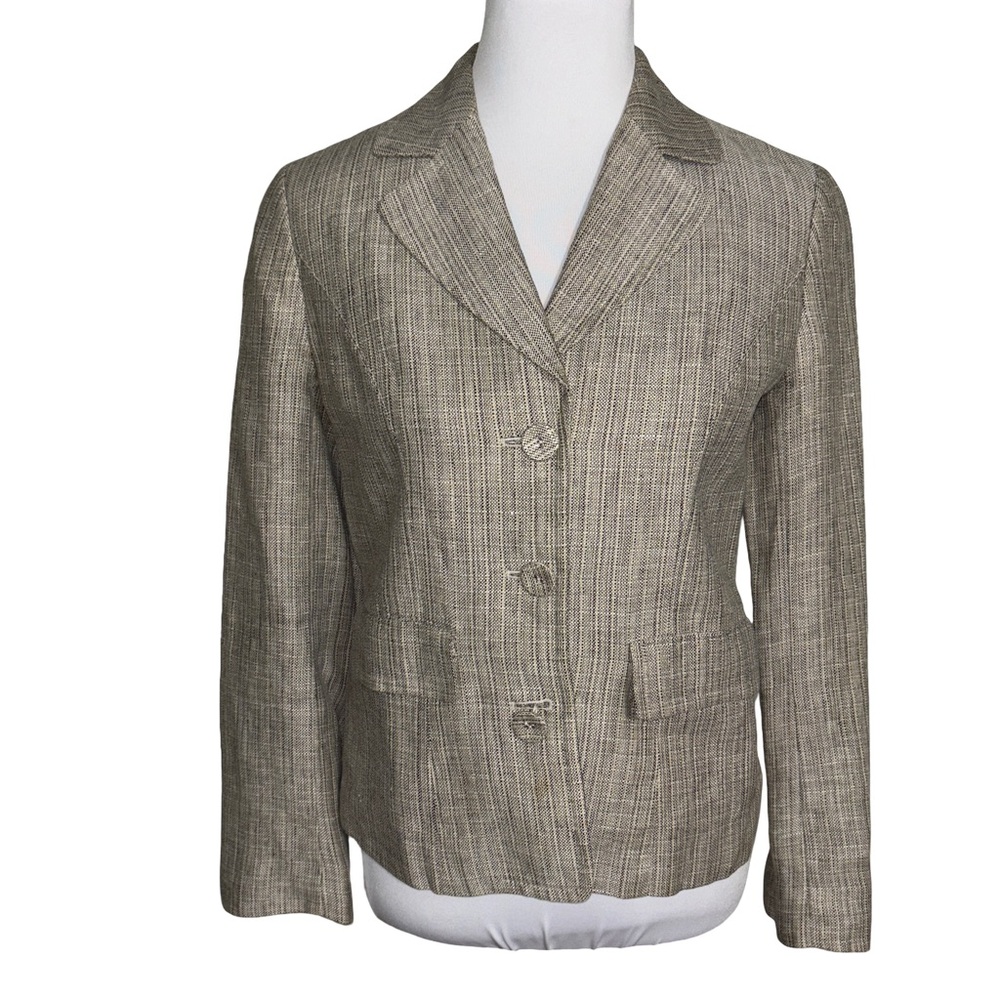 Ann Taylor Textured Tan Linen Blazer